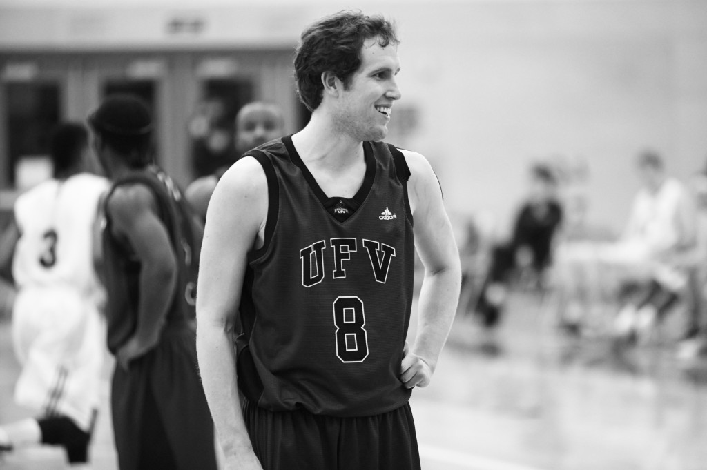 Jasper Moedt dominates under the rim as a UFV point guard, but has also grown as a leader off the court. (Image: Tree Frog Imaging)