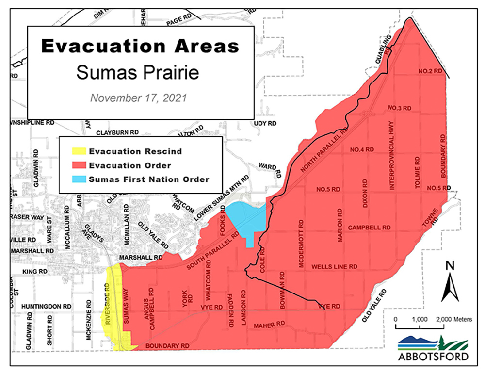 Map of Sumas Prairie flooding
