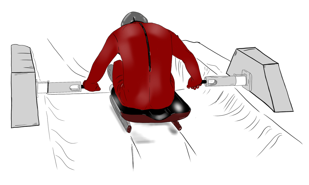 Illustration of a luger readying themselves to being the race