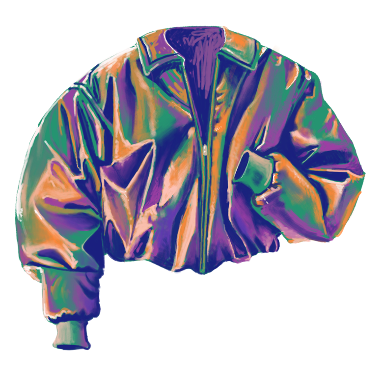 An illustration of a bomber jacket