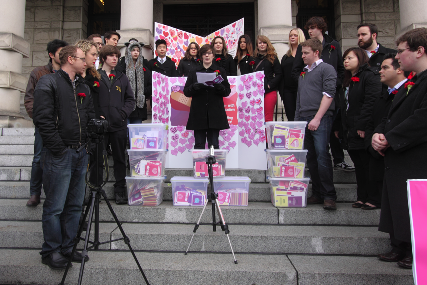 WTF campaign for greater post-secondary funding makes Valentine’s Day visit to Victoria