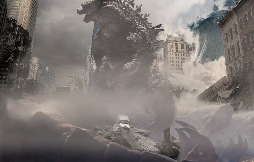 Godzilla falls flat, destroys city