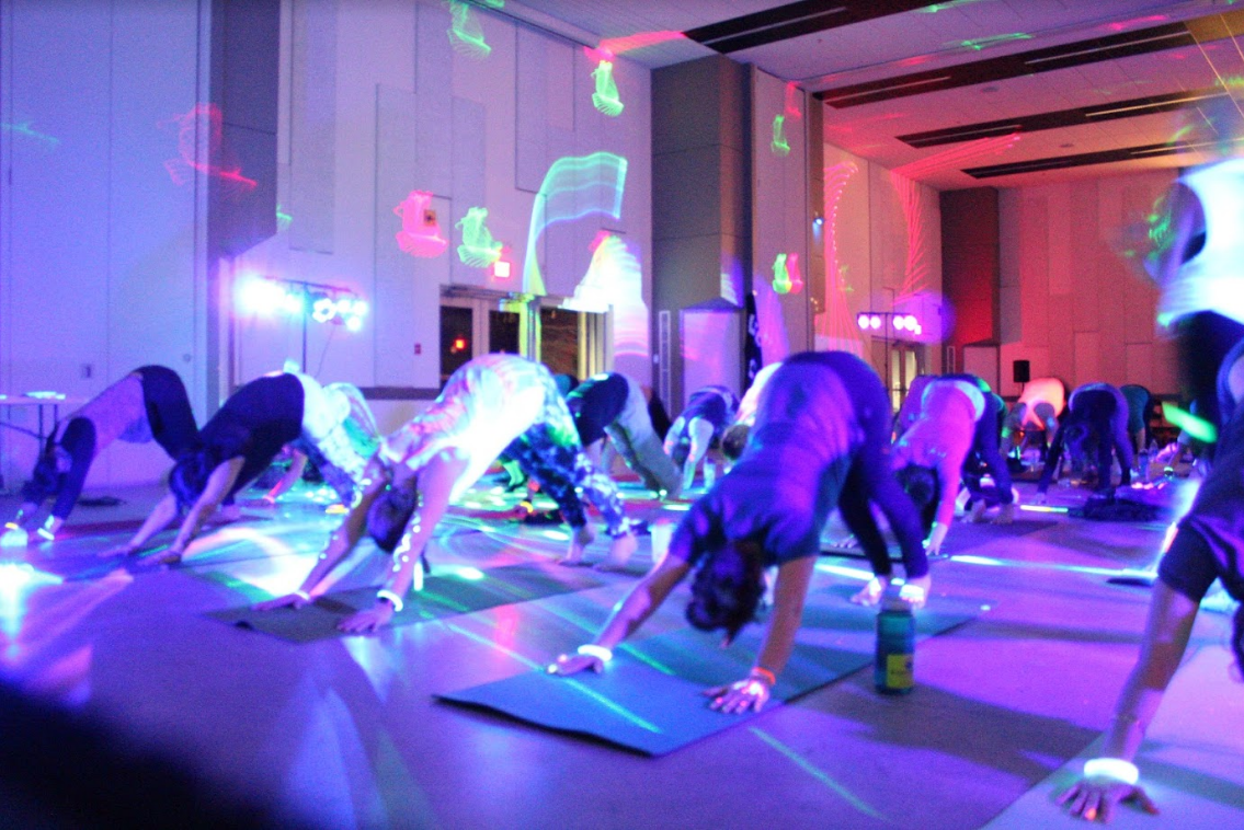 Glow-paint, yoga, and dance