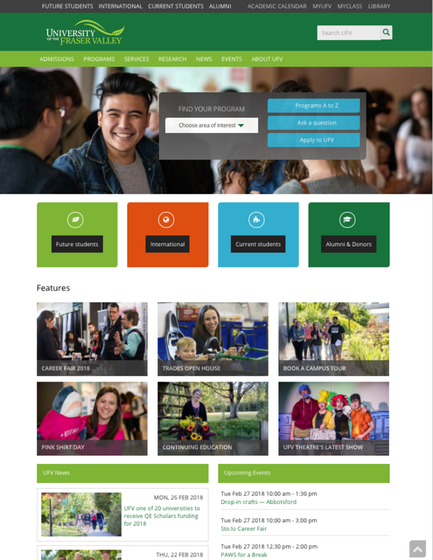 UFV launches updated website