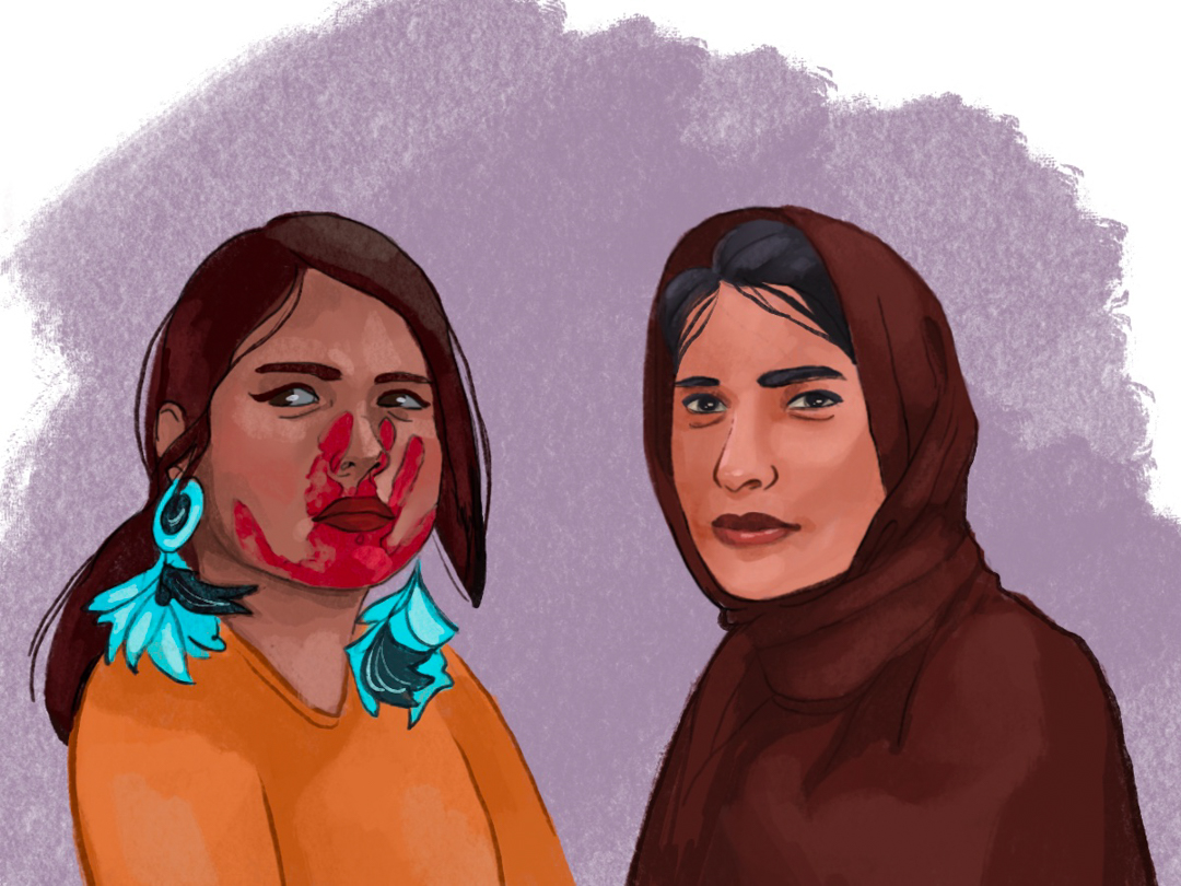 two women - one Indigenous, one Afghani