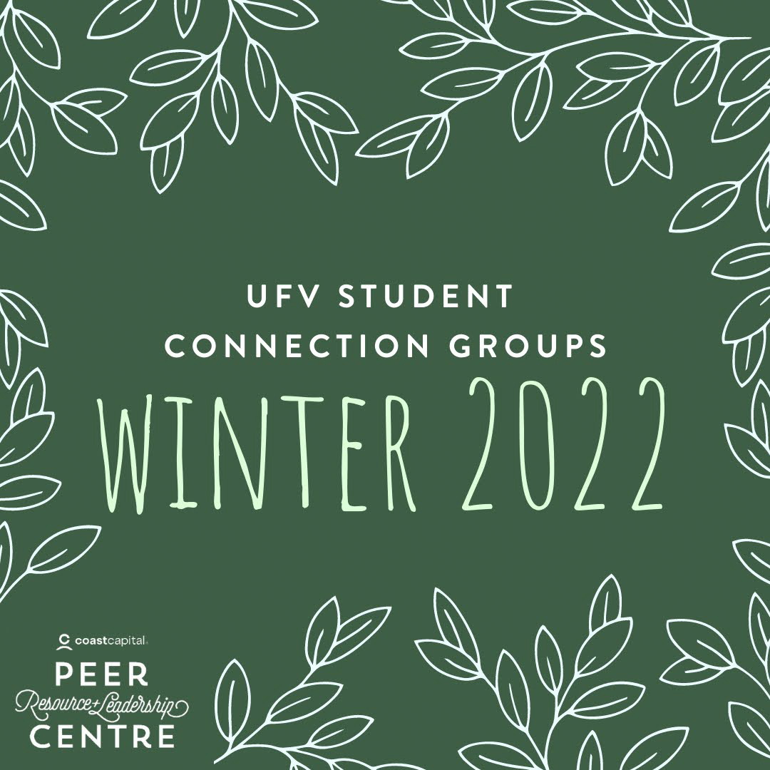 Poster reading: UFV Student Connection Groups Winter 2022