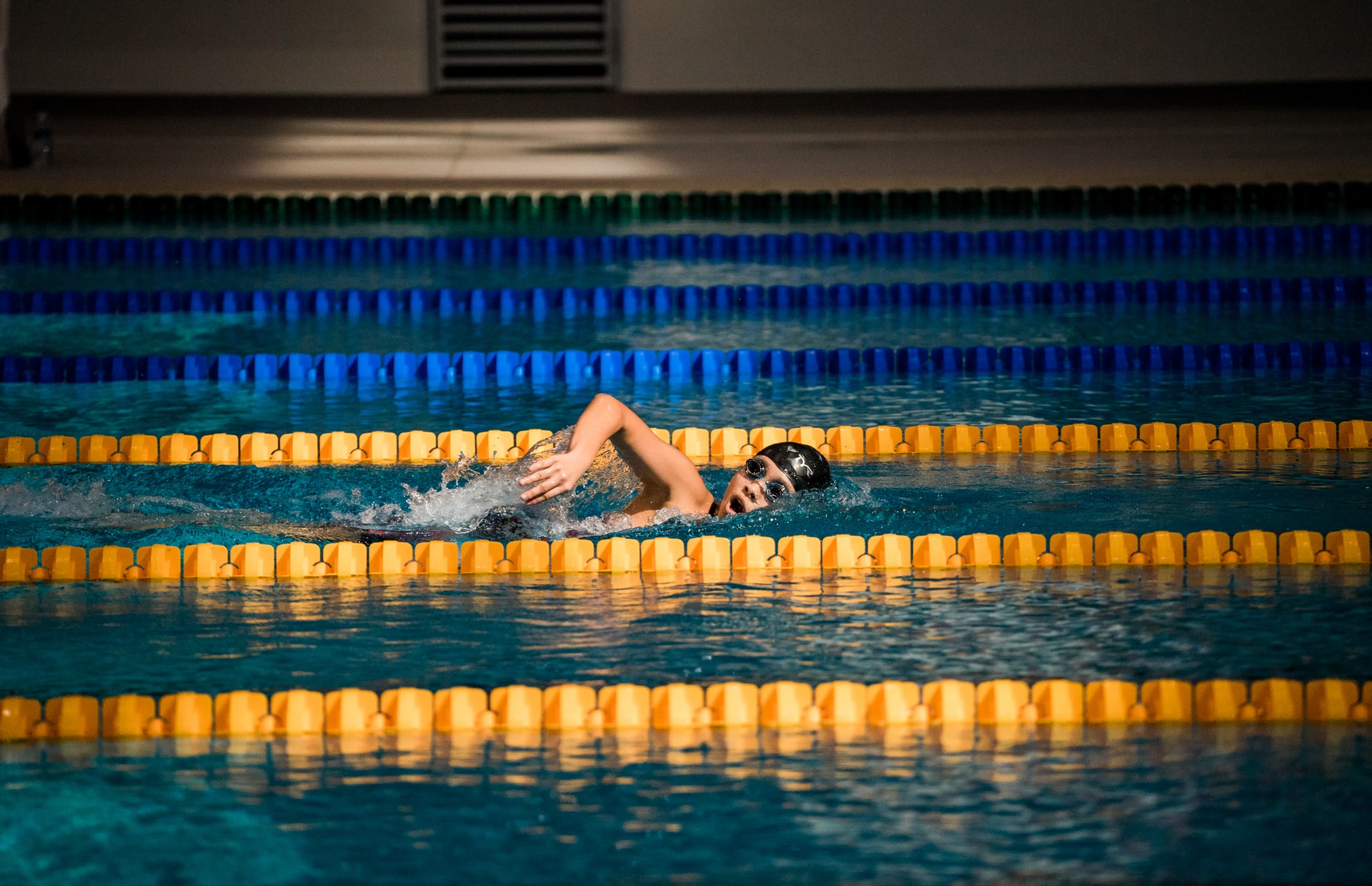 Photo of a person swimming lengths