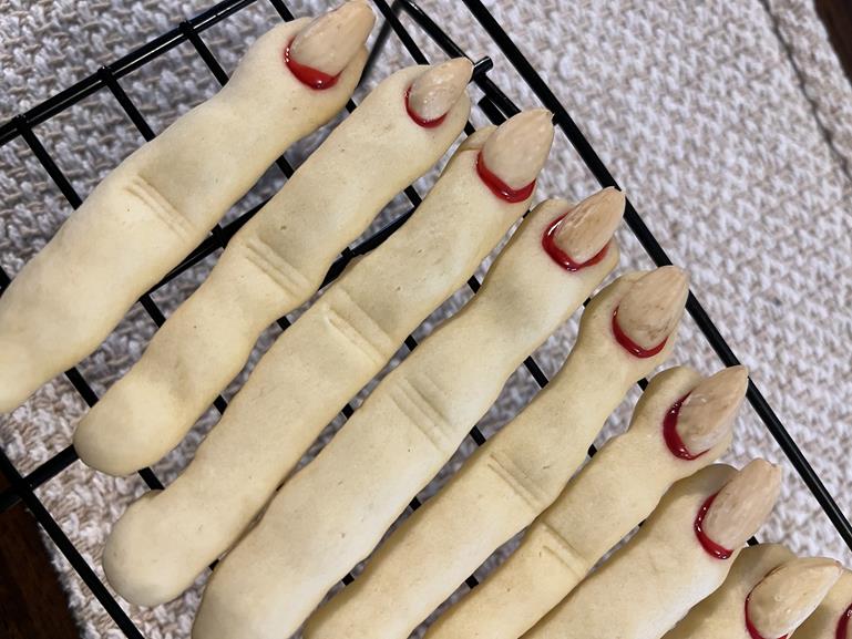 Delicious witch fingers on a tray