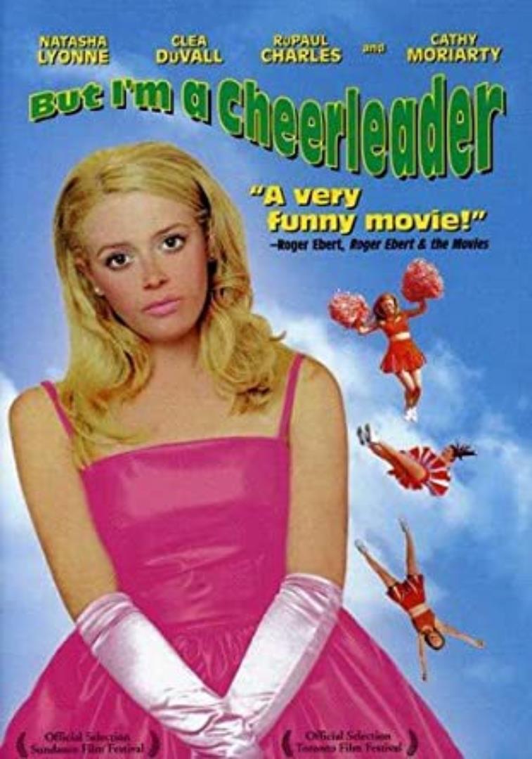 A moive poster with a female actress is wearing a pink prom dress and long satin gloves. She looks at the camera nervously. The title reads 