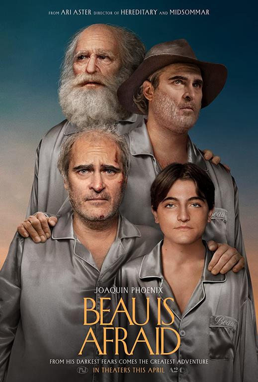 A movie poster with four white men standing in a group. They are of varying ages and are dressed in white tops. The title text reads