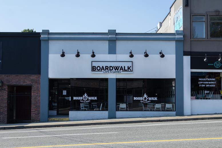 A photo of the storefront in downtown Abbotsford, the sign reads 