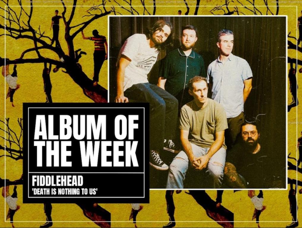 Band members of Fiddle head in a photo with the title album of the week