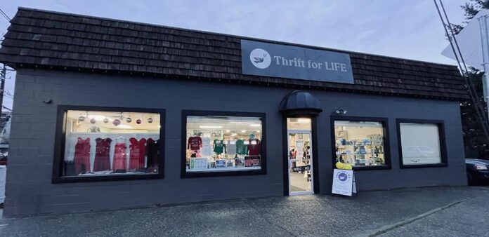 The front of the THRIFT for life store
