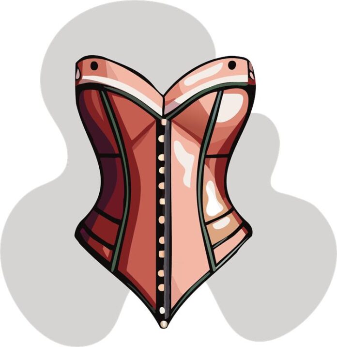 An illustration of an iron plated corset