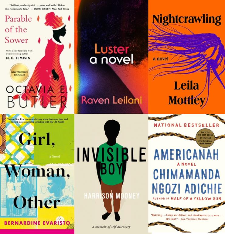 A collection of book covers that relate to the topic of black history and culture.