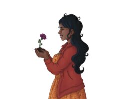 Aa girl holding a flower