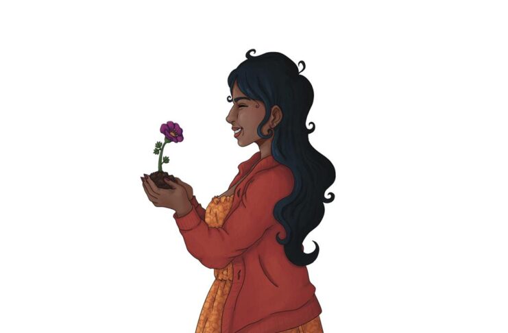 Aa girl holding a flower