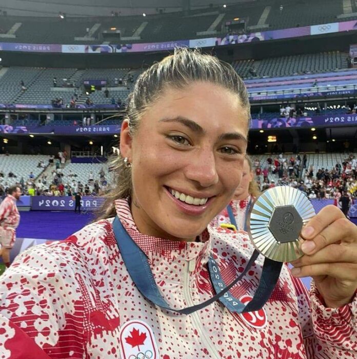 Shalaya Valenzuela with her silver medal in Paris, France