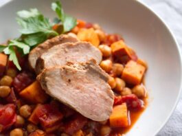 Roast Pork Tenderloin with Chickpea Stew